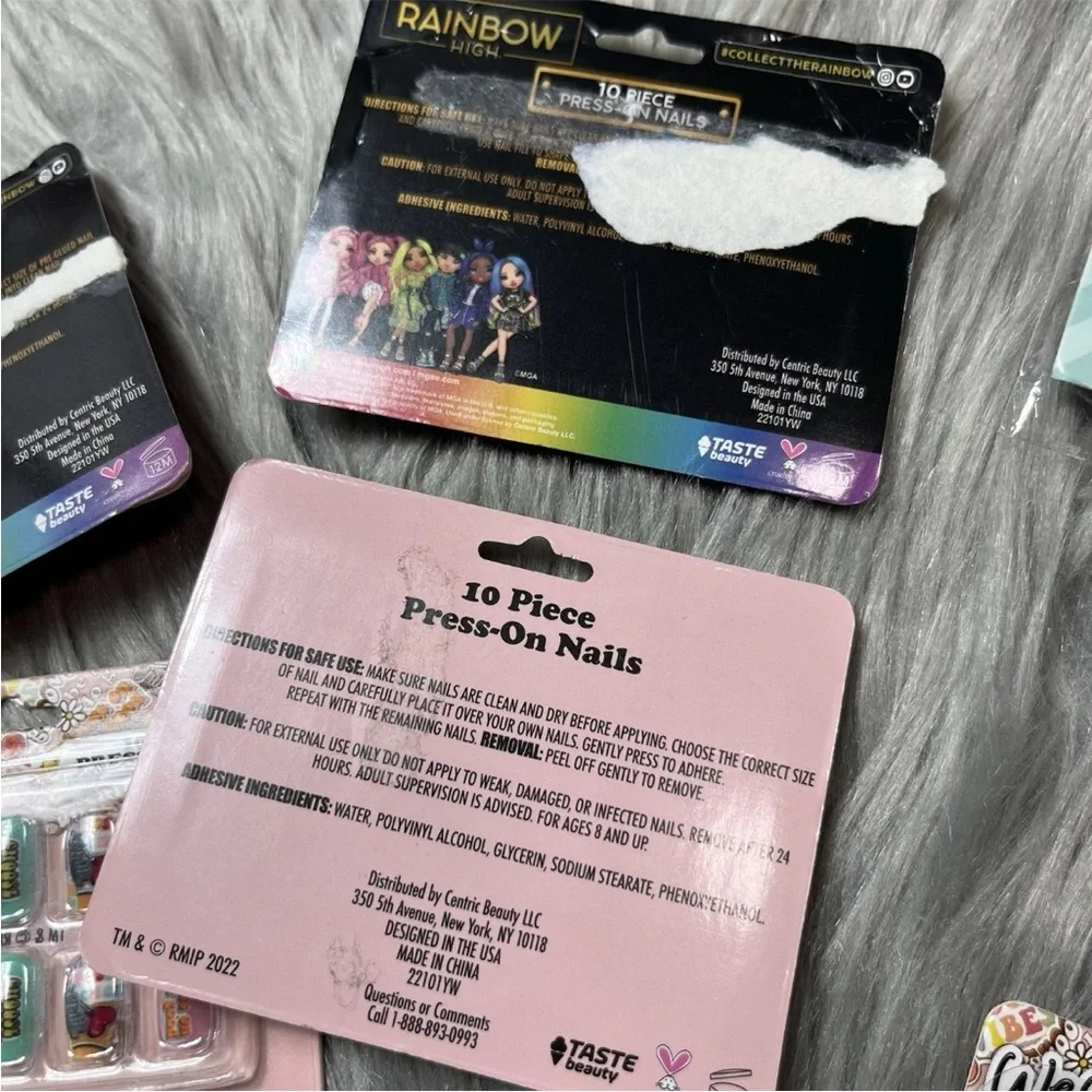GIRLS Press On Nail Bundle Rainbow High Lol Surprise Floral